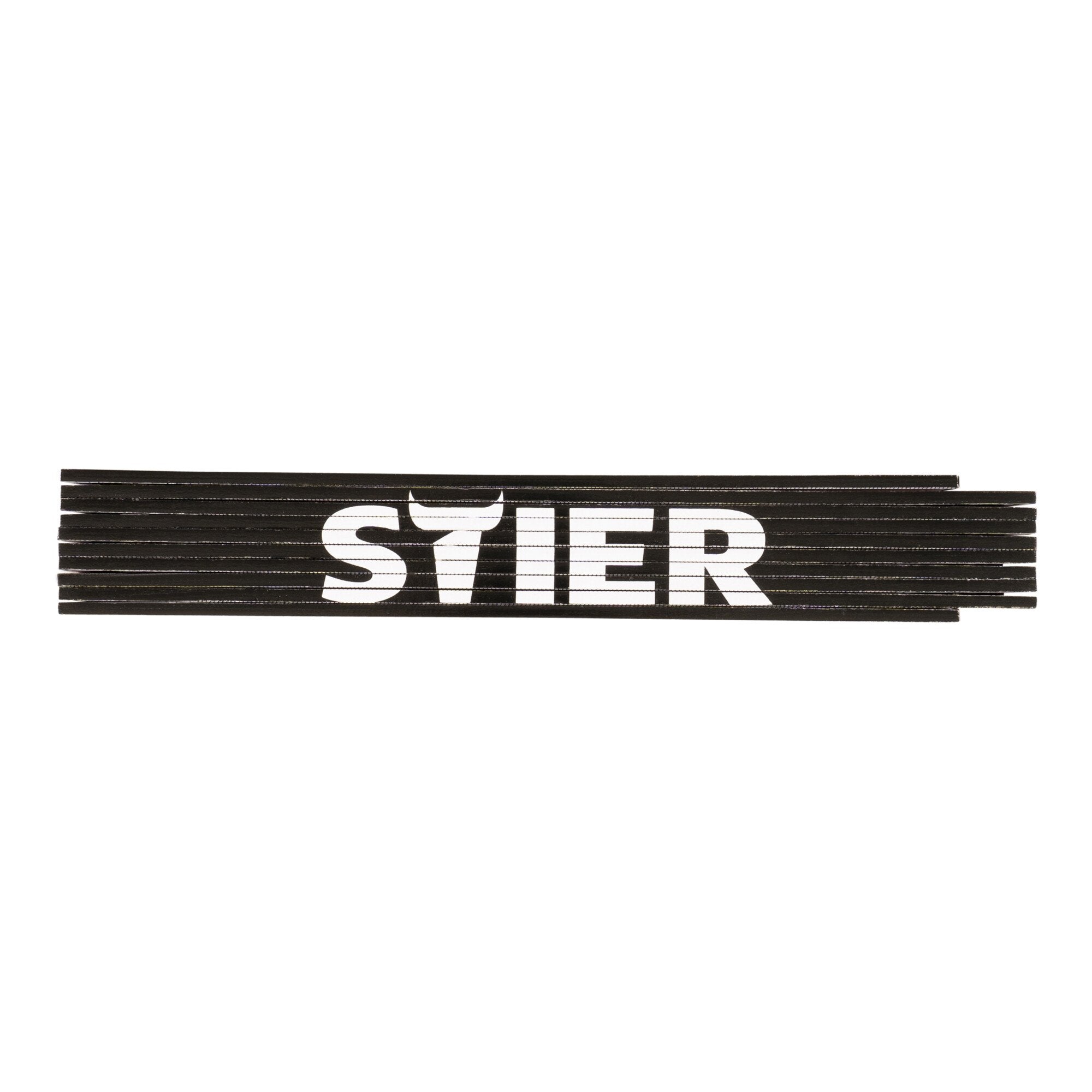 STIER Zollstock 2 m Länge aus Buchenholz 10 Glieder 90° und 180° Raster