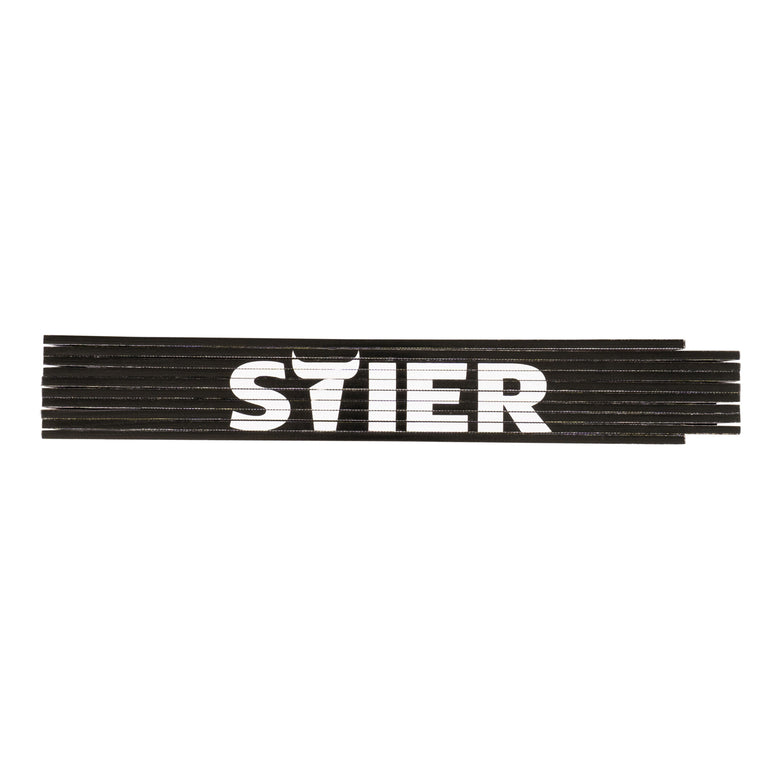 STIER Zollstock 2 m Länge aus Buchenholz 10 Glieder 90° und 180° Raster