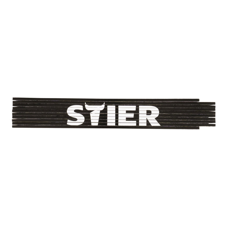 STIER folding rule 2 m length made of beechwood 10 sections 90° and 180° grid