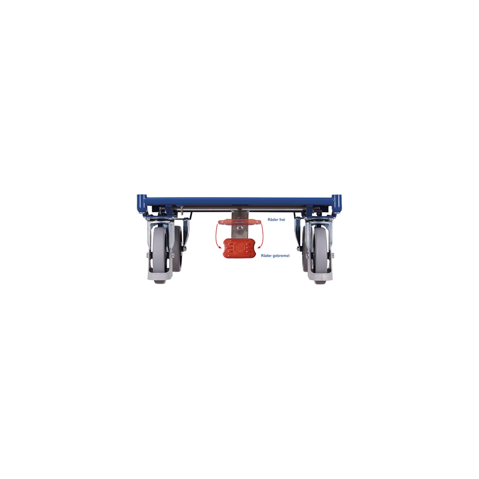 VARIOfit Tischwagen mit 2 Ladeflächen 835 x 495 mm Schiebegriff waagerecht