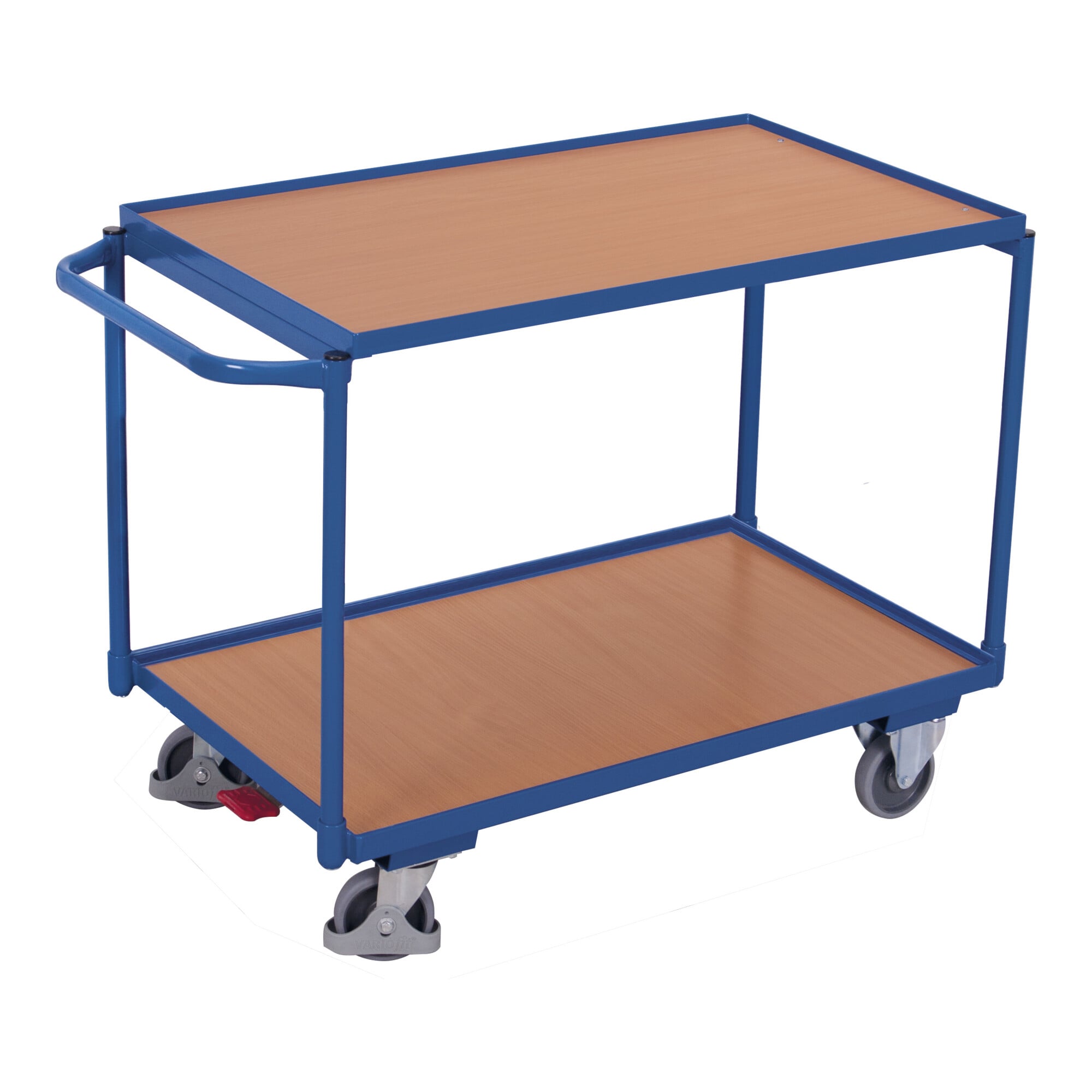 VARIOfit Tischwagen mit 2 Ladeflächen 985 x 595 mm Schiebegriff waagerecht
